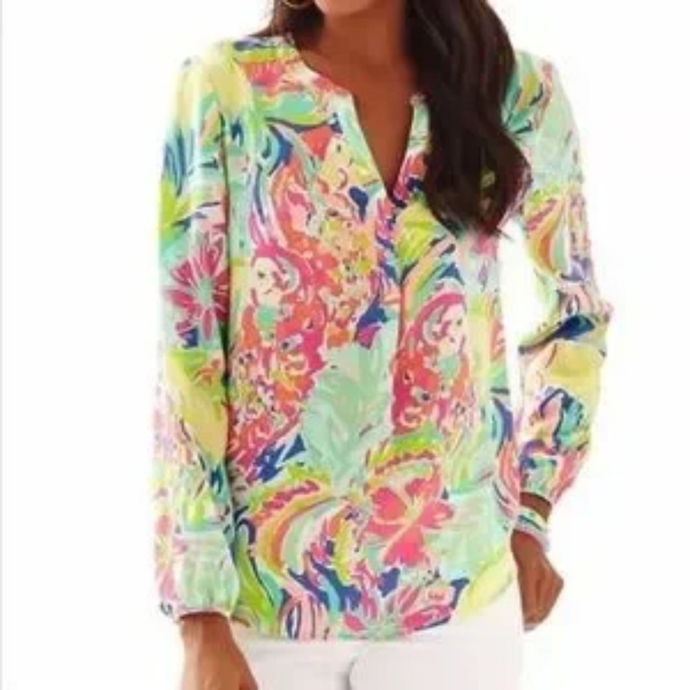 Lilly Pulitzer Silk Stacey Top S